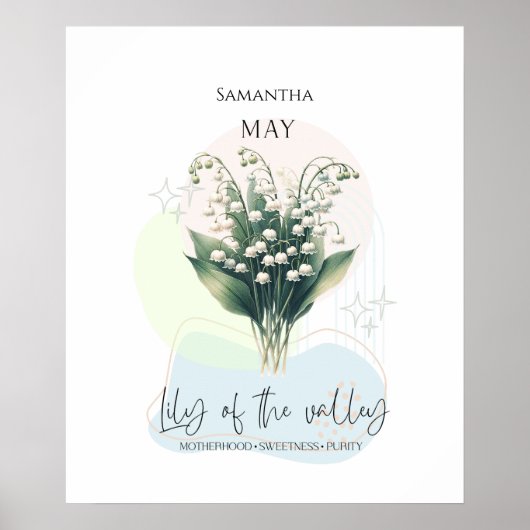 Lilly of the Valley Birth Blume of May Poster (Vorne)