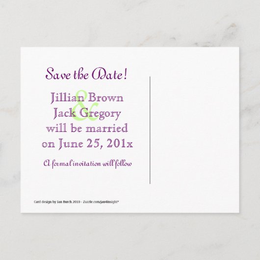 Lilly of the Valley SAVE THE DATE Postkarte (Rückseite)