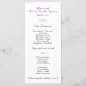 Lilly of the Valley Wedding Program Programm (Rückseite)