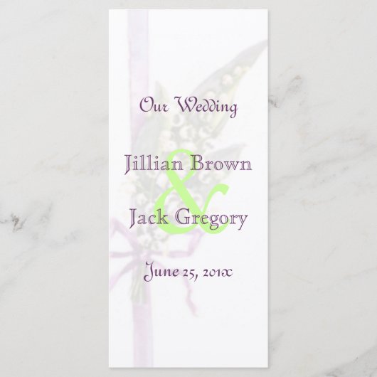 Lilly of the Valley Wedding Program Programm (Vorderseite)