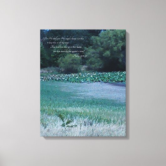 Lilly Pond - Psalm 91 11-12 Leinwanddruck (Vorderseite)