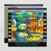 Lilly Snowman Niedlich Festive Annual Christmas Pa Einladung (Vorne/Hinten)