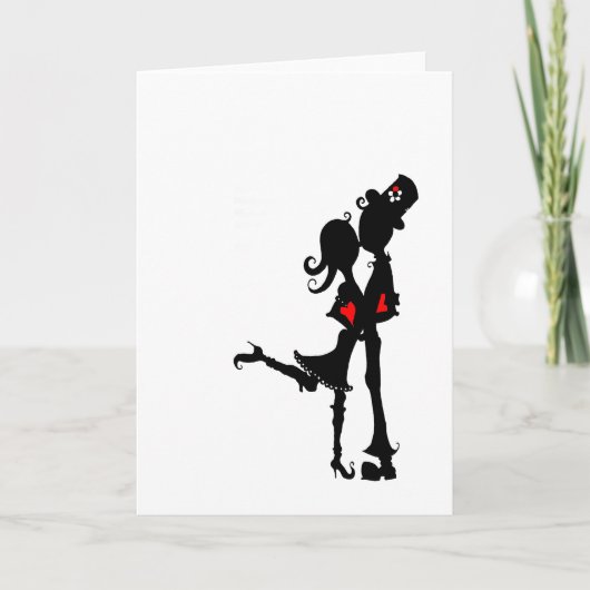 Lilly u. Pacos küssen zuerst Feiertagskarte (Vorderseite)