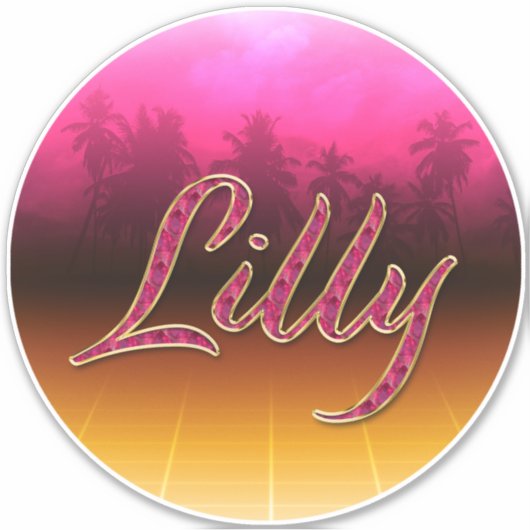 Lilly Vorname Name golden pink Aufkleber Sticker (Vorderseite)