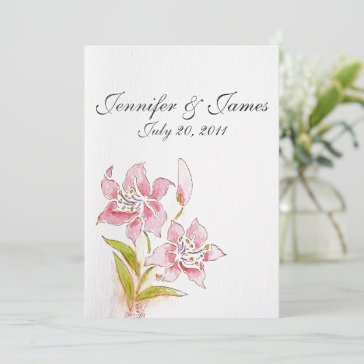 Lilly Wedding Einladungen zurück (Stehend Vorderseite)