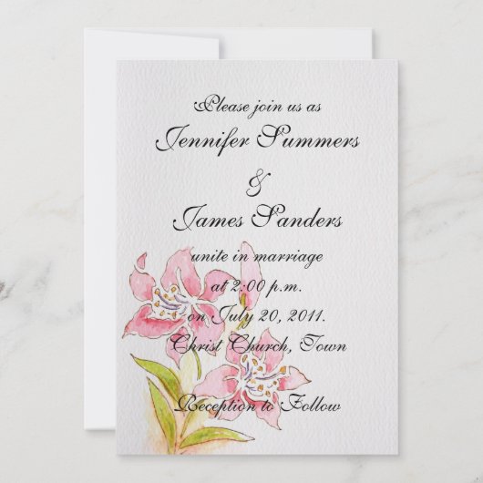 Lilly Wedding Einladungen zurück (Rückseite)