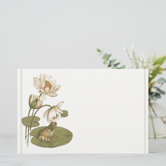 Lillypad und Frosch-Briefpapier Briefpapier (Stehend Vorderseite)