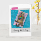 Lilo Cat Funny Birthday Card Karte (Gelbe Blume)