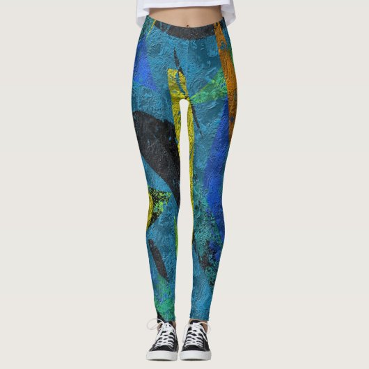 Lilo-türkisfarbene Cutouts Leggings (Vorderseite)