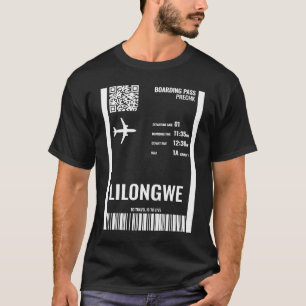 Lilongwe Malawi Boarding Pass Airline Ticket Train T-Shirt