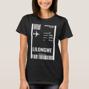 Lilongwe Malawi Boarding Pass Airline Ticket Train T-Shirt