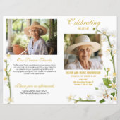 Lily 2 Foto Beerdigung Programm für Weißorchid (Vorderseite)