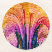 Lily Abstrakte Burgundy Lily weich - Verbessert Runder Pappuntersetzer (Vorderseite)