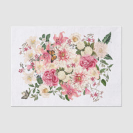 Lily and Peony Pink Garden Vertical Bouquet Seidenpapier