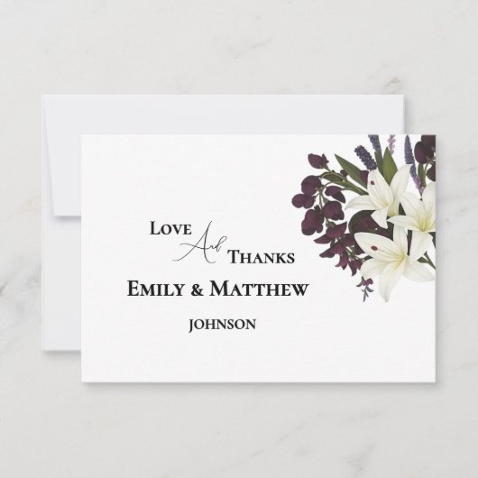 Lily and Plum Wedding Dankeschön Card (Vorderseite)