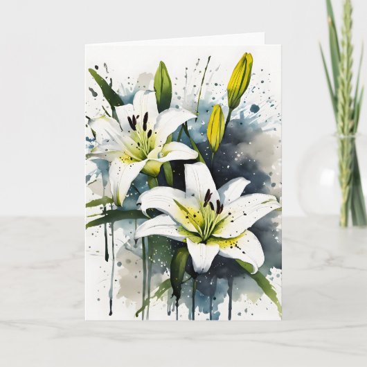 Lily - Aquarellblumen Karte (Vorderseite)