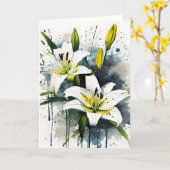 Lily - Aquarellblumen Karte (Gelbe Blume)