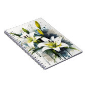 Lily - Aquarellblumen Notizblock (Rechte Seite)