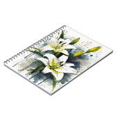 Lily - Aquarellblumen Notizblock (Linke Seite)