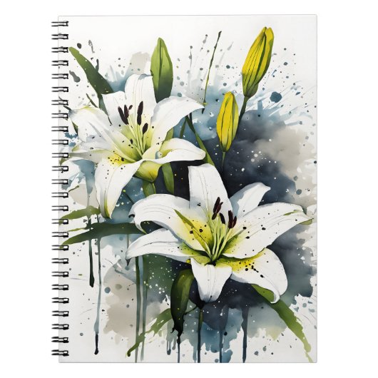 Lily - Aquarellblumen Notizblock (Vorderseite)