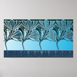 LILY, ART NOUVEAU FLORAL: GRIECHISCHES MEER POSTER