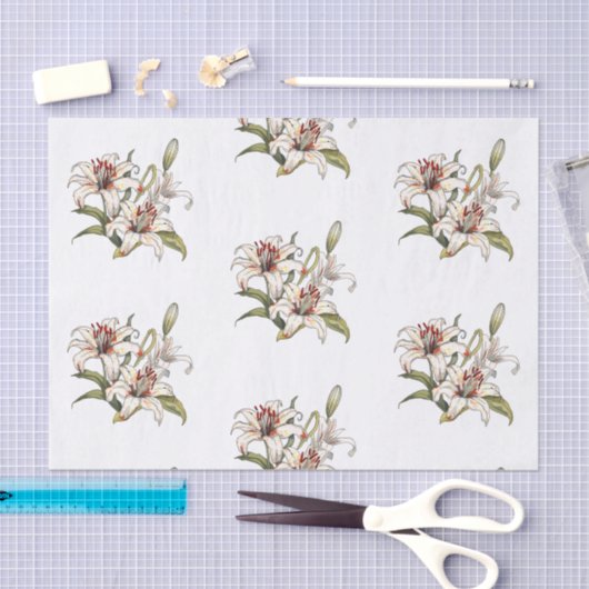 Lily aus dem Tal. Blütenorange Seidenpapier (Handwerk)