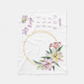 Lily Baby Girl Milestone Blanket, Lily Blume Baby Fleecedecke (Vorderseite)