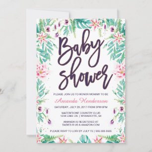 Lily-Baby-Shower-Einladung   Florale Babyparty Einladung