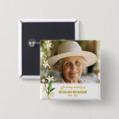 Lily Beerdigung von White Orchid Button (Vorne & Hinten)