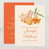 Lily Bell Fine Art Hochzeitsmenü Menükarte (Vorne/Hinten)