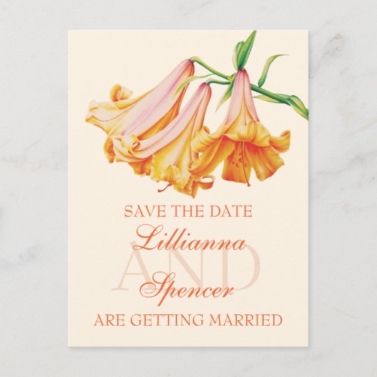 Lily Bell Fine Art Save the Date Postcard Ankündigungspostkarte (Vorderseite)