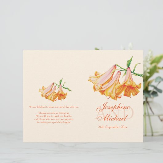 Lily bell Lilies großes Hochzeitsprogramm (Stehend Vorderseite)
