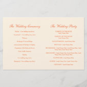 Lily bell Lilies Hochzeitsprogramm (Rückseite)