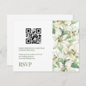 LILY Blossom Elegance QR Code RSVP Karte (Vorne/Hinten)