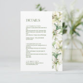 LILY Blossom Elegance Wedding Details Begleitkarte (Stehend Vorderseite)