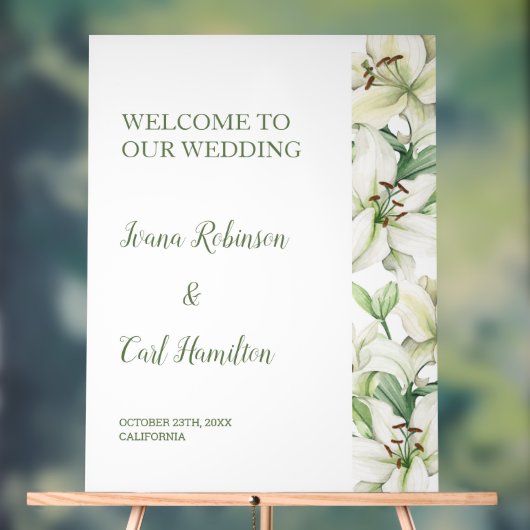 LILY Blossom Elegance Willkommen Acrylschild (Neutral)