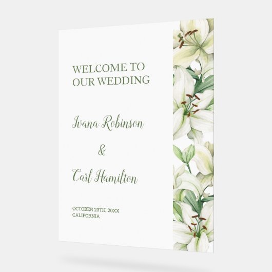 LILY Blossom Elegance Willkommen Acrylschild (Winkel)