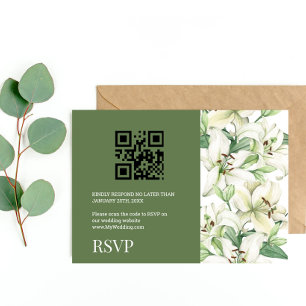 LILY Blossom Eleganz QR-Code RSVP Karte