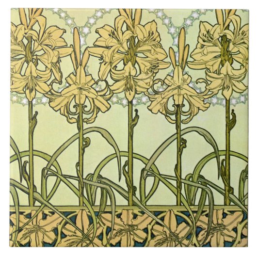 Lily Blume Art Nouveau Style, Mucha Fliese (Vorderseite)