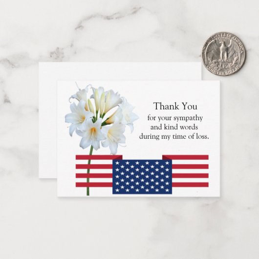 Lily Blume auf Flag Danke Karte (Vorderseite/Rückseite Beispiel)