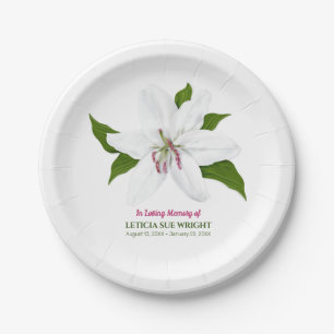 Lily Blume Beerdigung Memorial Pappteller