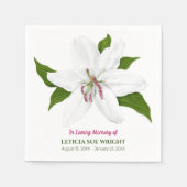 Lily Blume Beerdigung Memorial Serviette (Vorderseite)