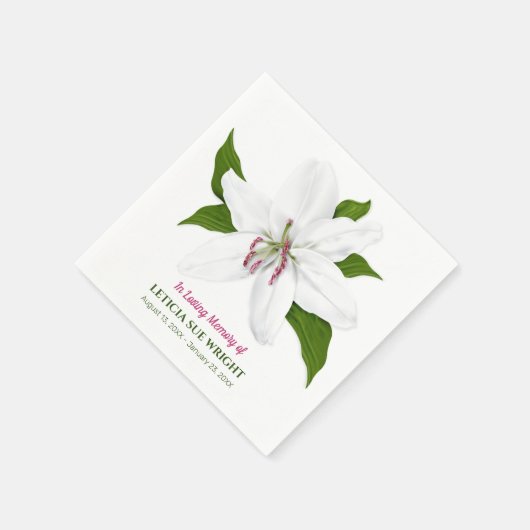 Lily Blume Beerdigung Memorial Serviette (Ecke)