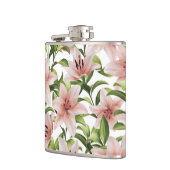 Lily Blume. Blumenmuster Flachmann (Links)