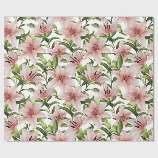 Lily Blume. Blumenmuster Geschenkpapier (Flach)