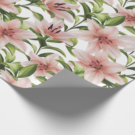 Lily Blume. Blumenmuster Geschenkpapier (Ecke)