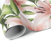 Lily Blume. Blumenmuster Geschenkpapier (Rolleneckpunkt)