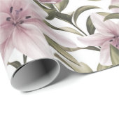 Lily Blume. Blumenmuster Geschenkpapier (Rolleneckpunkt)