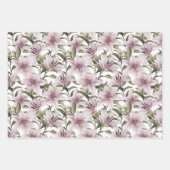 Lily Blume. Blumenmuster Geschenkpapier Set (Vorderseite 3)