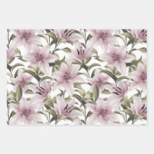 Lily Blume. Blumenmuster Geschenkpapier Set (Vorderseite 2)